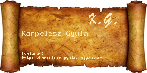 Karpelesz Gyula névjegykártya